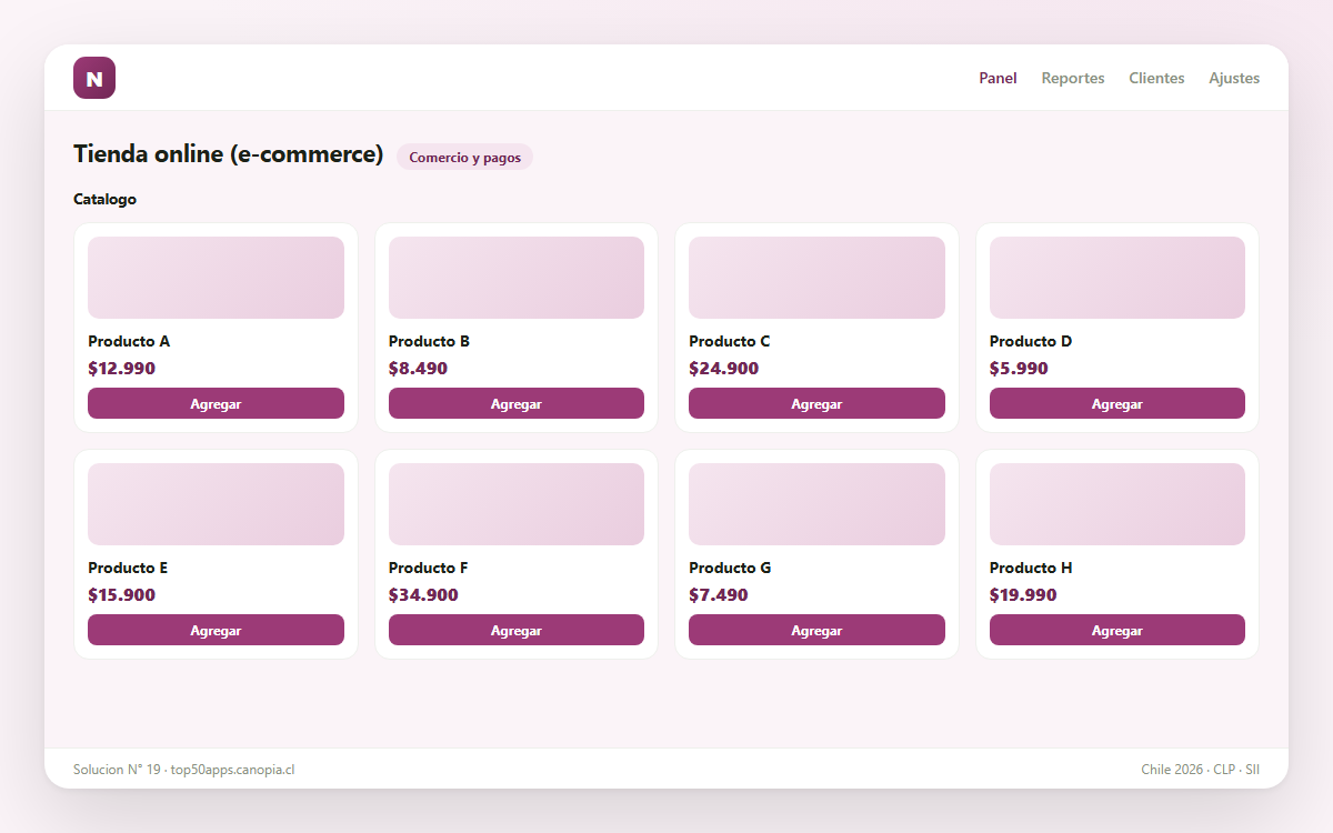 Vista previa de Tienda online (e-commerce)