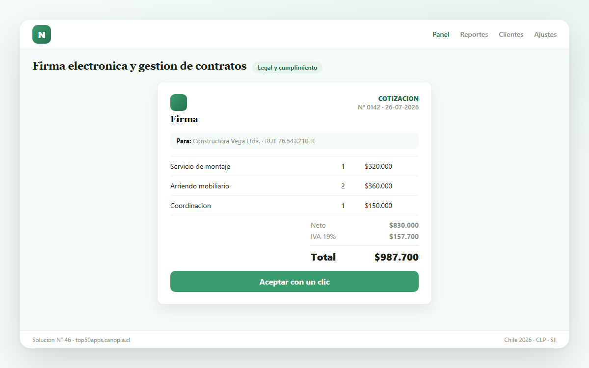 Vista previa de Firma electrónica y gestión de contratos